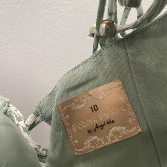 Eyes On The Prize Lace-Up Back Ruffle Crop Top - Floral Print Green - Picture 4 of 6